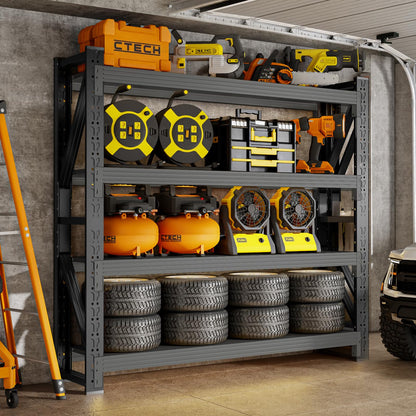 IYANEN 60" W Storage Shelves Heavy Duty, 4 Tier Metal Garage Shelving Units, 5000LBS Heavy Duty Adjustable Shelf, Garage Storage Rack, Industrial Shelving for Shop, Warehouse,60" W x 20" D x 79" H