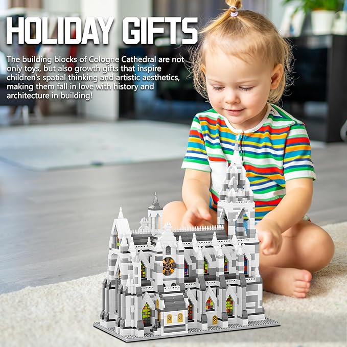 Miniature Building Blocks Cologne Cathedral Model Set (3598 Pieces) - Building Toys Suitable for Children and Adults as Gifts