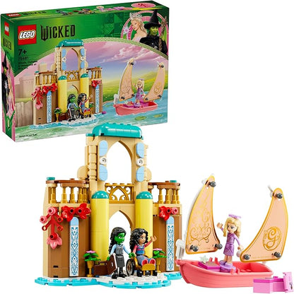 LEGO Wicked Glinda Elphaba and Nessarose at Shiz University Building Kit for Kids with Toy Boat and Dolls Gift for Girls and Boys from 7 Years Who Love Dollhouses 75681