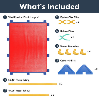 Children's Factory Big Screen PlayPanel, Kids Room Divider, Classroom Privacy Screen, Cantilever Feet Included, Red