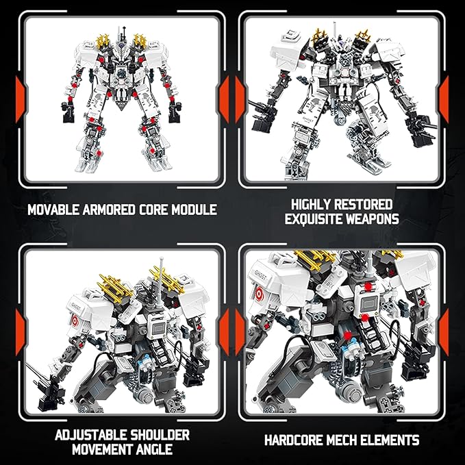 HIGH GODO Ghost Killer Mech Robot Transforming Building Blocks Set for Adults City Warrior Justice Hero Soldier Mech Model Building Kit Cool Creative Robots Toys Gift for Teens 466 Pieces