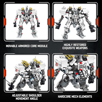 HIGH GODO Ghost Killer Mech Robot Transforming Building Blocks Set for Adults City Warrior Justice Hero Soldier Mech Model Building Kit Cool Creative Robots Toys Gift for Teens 466 Pieces