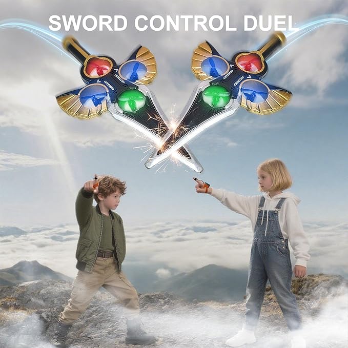 Flying Sword RC Airplane Gesture Control Airplane for Kids Adult 8-16 Remote Control Drone Sword with Light 360° Flip Gravity Sensing Stunt Roll Gifts for Kids Boys Girls Gold