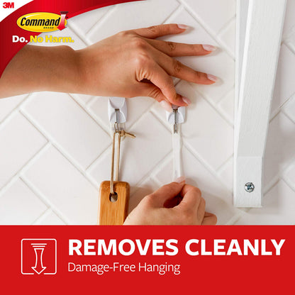 Command Small Wire Toggle Hooks, 16 Hooks and 24 Command Strips, Damage-Free Hanging Wall Hooks with Adhesive Strips, No Tools Adhesive Hooks for Hanging, Organization and Storage, Holds up to 0.5 lb