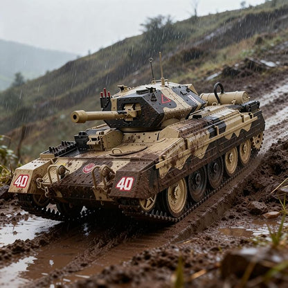 Crusader Mk VI Remote Control Tank 1/16 GB Tank War RC Military Vehicle Simulation Smoke Barrel Lifting/Barrel Expansion/Turret Rotation 360 Degrees/Dual Flow Gearbox/NOT Shooting Camouflage