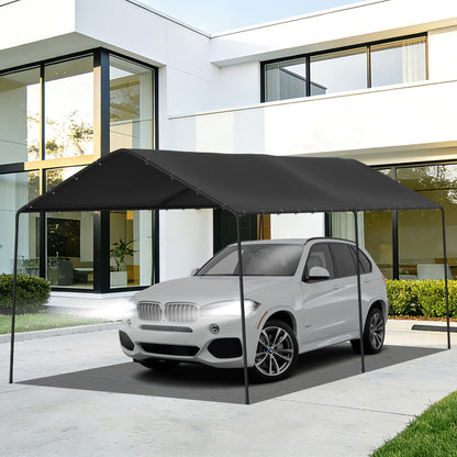 10 x 20 FT Carport Heavy Duty, Portable Garage Canopy Outdoor, Galvanized Car Canopy for Car Garage Shelter Tent Party Tent with Anchor Kit (Black)