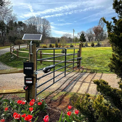 GHOST CONTROLS Solar Heavy-Duty Automatic Gate Opener Kit for Driveway Swing Gates with Long-Range Solar Gate Opener Remote - Model TSS1XP