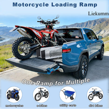 LIEKUMM 67" ATV Ramps 2-Pack, 1000 lbs Capacity Folding Loading Ramps 500 lbs Each, Heavy Duty Steel Truck Ramps for Pickup Trucks, Trailer, Lawn Mower