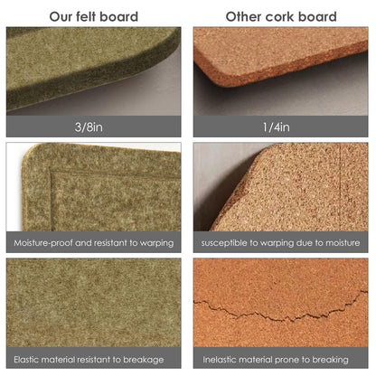 Large Bulletin Board - 60 x 36 Inches, Decorative Felt Pin Board for Wall - 5' x 3' Foldable Photo Display Board with Self-Adhesive Tape, Includes 20 Push Pins - Olive