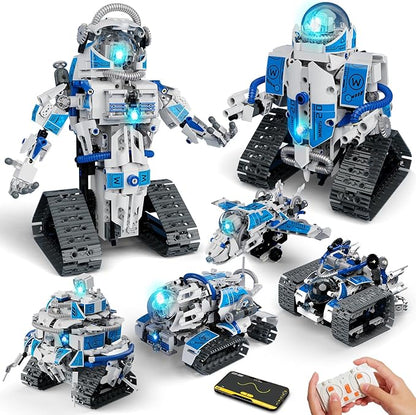 6 in 1 STEM Robot Building Kit 780 PCS APP &amp Remote Control Space Robot Toys for Kids Age 8-14+ Engineering Technic Coding Robotic Kit Educational Science Set Birthday Gift for Boys Girls