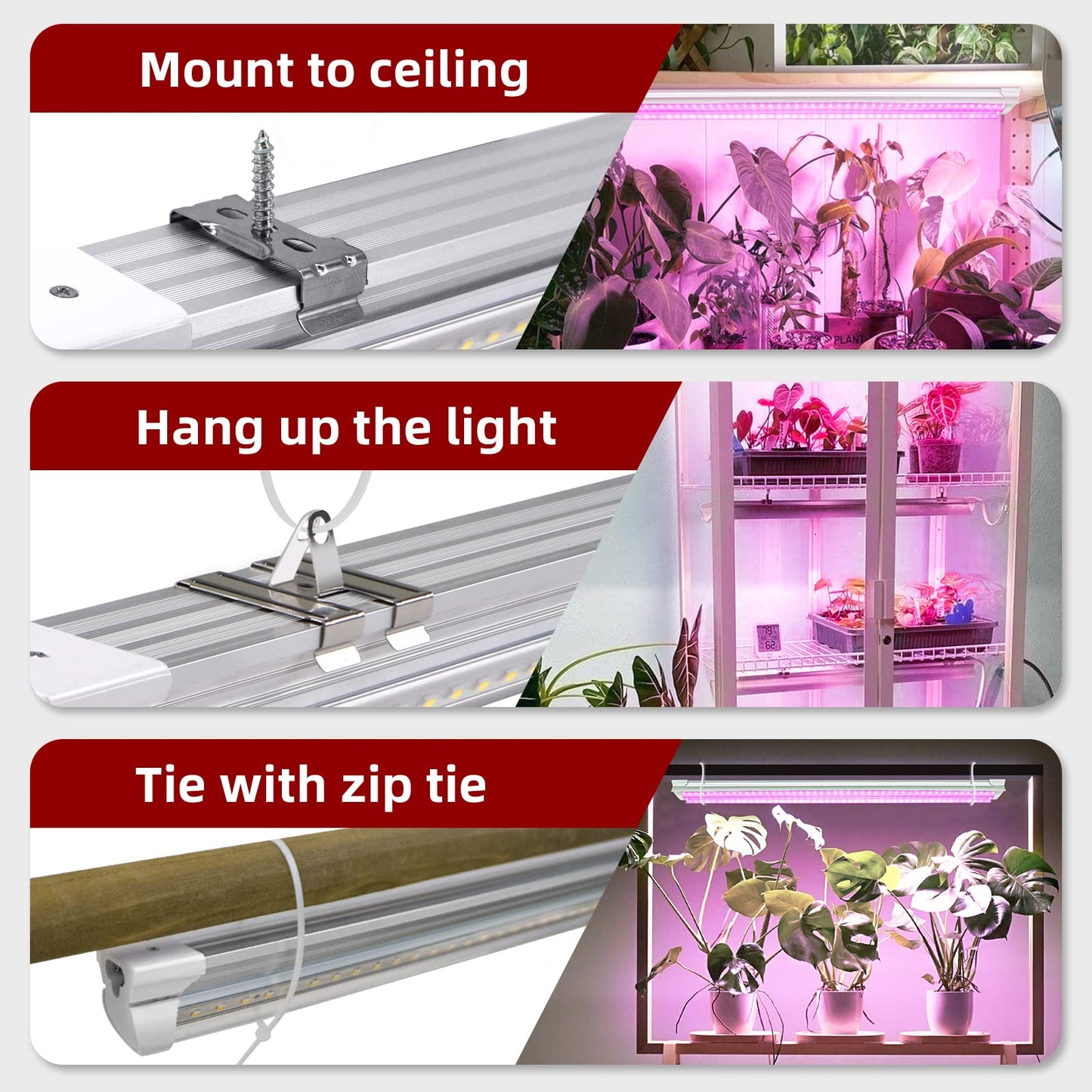 VShape 8 Pack LED Grow Light 4FT, Upgrade 336W(8×42W) High Intensity Full Spectrum Indoor Grow Lights with High PPFD Value, T8 Grow Lights for Indoor Plants, Seed Starting, Succulent, Vegetables