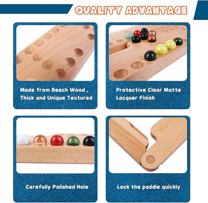 Jokers and Marbles Board GameReal Beech Wooden Marble Game for 2-8 PlayerBest Family Board Game for Game NightsHolidays and Casual Social Gatherings