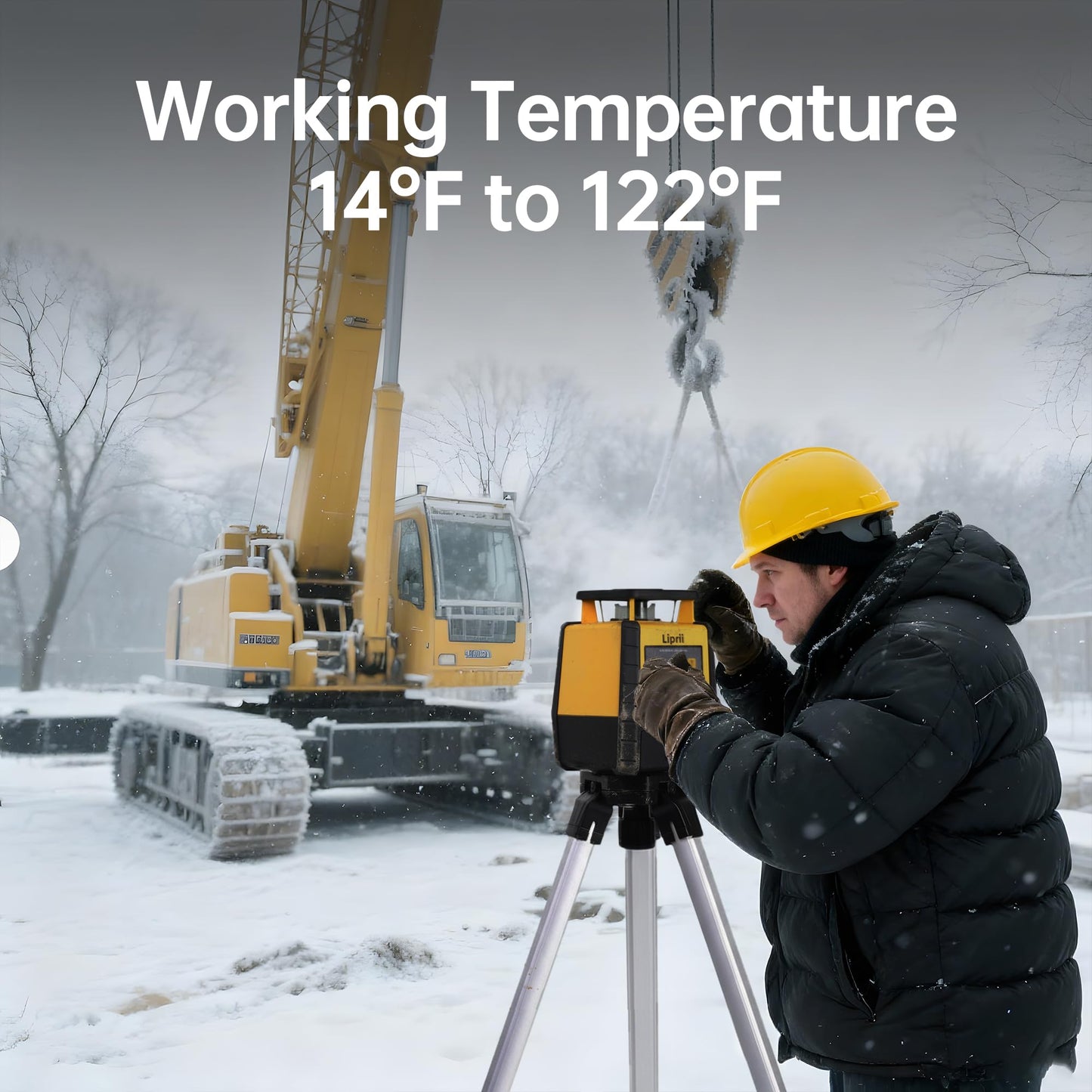 Rotary Laser Level Kit, ±1/16" @100' Accuracy, 2296FT Work Range, IP66 Self-Leveling Construction Laser Transit with Tripod & Grade Rod, Swappable Battery System for Construction Job, Red Bean