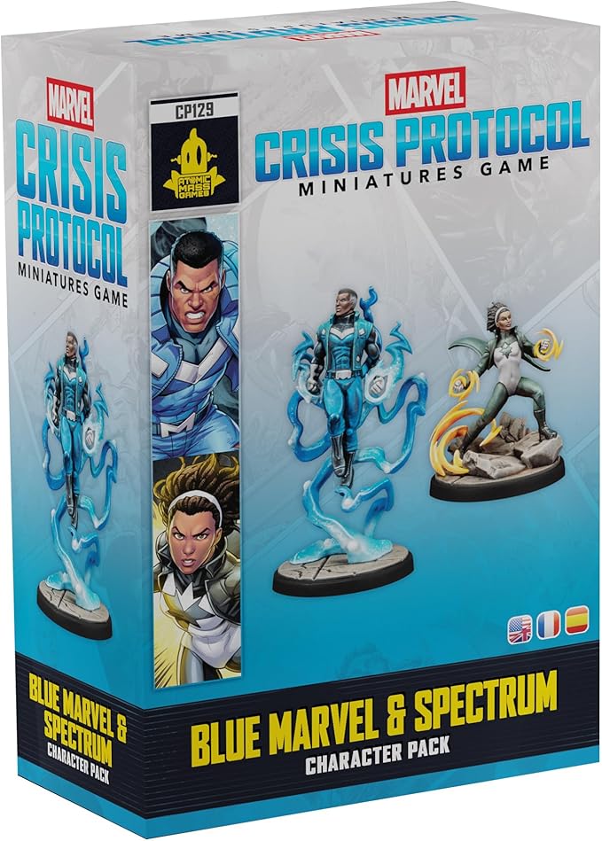 Asmodee Marvel: Crisis Protocol Blue Marvel &amp Spectrum Character Pack - Features The Mighty Avengers Affiliation &amp Leadership Ability Tabletop Superhero Game Ages 14+ 2 Players 90 Minute P