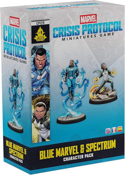 Asmodee Marvel: Crisis Protocol Blue Marvel &amp Spectrum Character Pack - Features The Mighty Avengers Affiliation &amp Leadership Ability Tabletop Superhero Game Ages 14+ 2 Players 90 Minute P