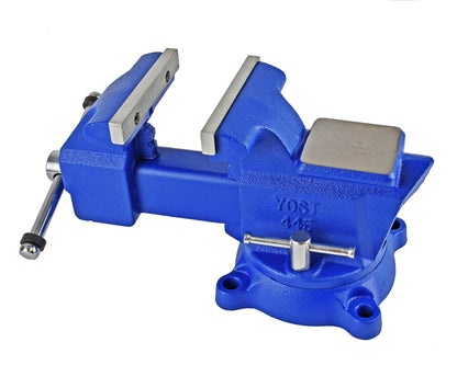Yost Vises 460 Combination Vise | 6 Inch Jaw Width Heavy-Duty Utility Pipe and Bench Vise |Secure Grip with Swivel Base| Made with Cast Iron and Steel U Channel Bar | Blue