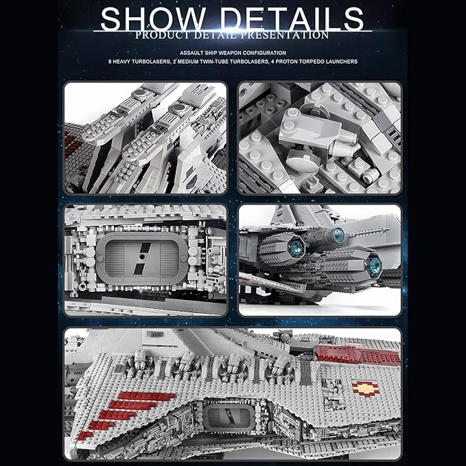 Mould King 21005 Super Star Destroyer Model Venator-Class Republic Attack Cruiser Building Toy 6685+Pcs Buildable Toy Model Gifts UCS Collection Awesome Building Kit for Boys Over 14+