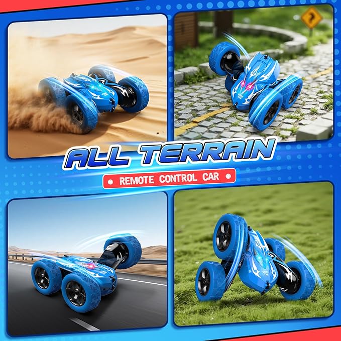 Remote Control Car 4WD 2.4GHz Fast RC Cars with Wheel Lights Toys for Age 3-12 Birthday Gifts Christmas Toys for 3-12 Year Olds Type-C Charging Rechargeable