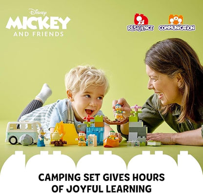 LEGO DUPLO Disney Mickey and Friends Camping Adventure 10997 Toddler Building Toy Set Features 4 DUPLO Toy Figures: Daisy Duck Huey Dewey and Louie to Inspire Creative Role Play