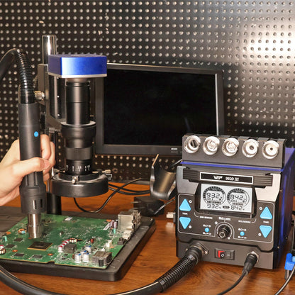 WEP 992D-III 2-in-1 Soldering Station and Hot Air Rework Station - High-Power Soldering Iron Kit with C245-compatible Cartridge, 1000W Hot Air BGA Rework Station for SMD, IC Repair