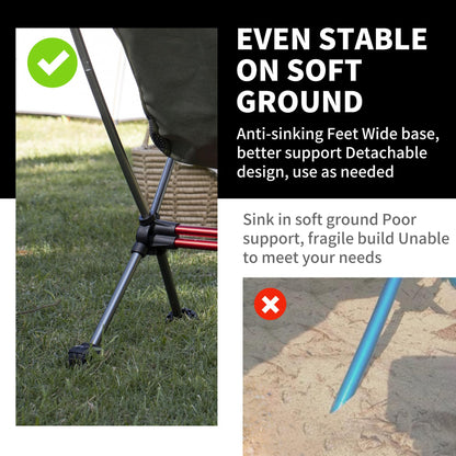 Naturehike YL08 Ultralight Camping Chair, 2.12 LBS Portable Backpacking Chair with Storage Bag & Anti-Sinking Feet, Lightweight Compact Collapsible Camp Chair