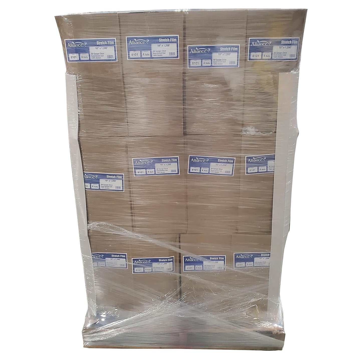 Alliance Stretch Film Machine Bundling - Clear, 18" x 1200ft, 60 Gauge, 48 Roll Pallet, Industrial Heavy Duty Shrink Wrap for Packing, Shipping, Pallet and Moving Supplies