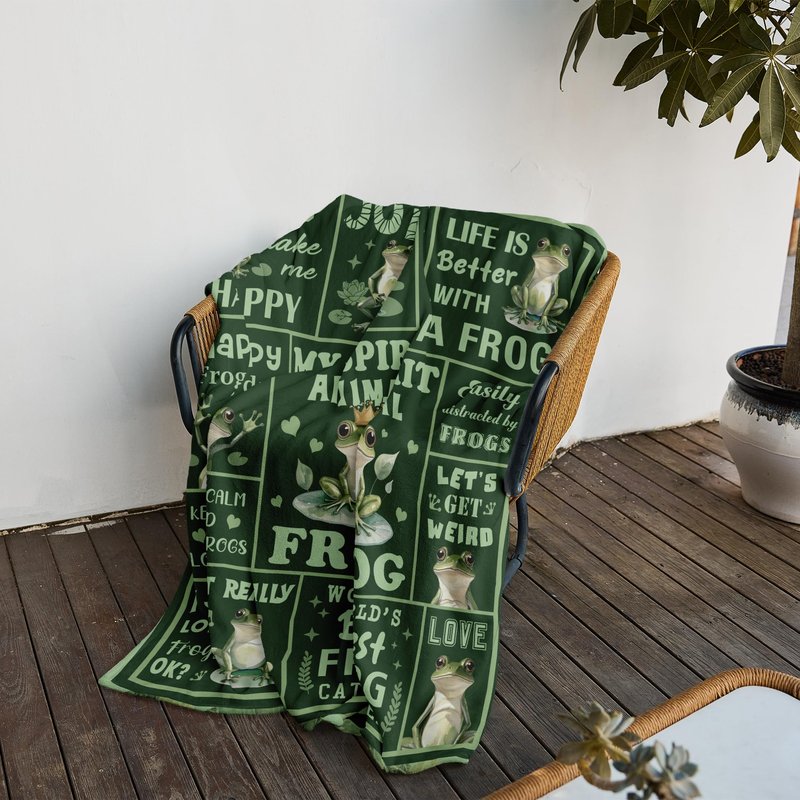 Bariceneth Frog Gifts, Frog Blanket 50" X 60", Frog Gifts for Women, Funny Frog Stuff, Frogs Birthday Decorations Throw