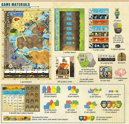 Capstone Games Boonlake Euro Strategy Board Game for 1-4 Players – Hand Management Engine Building Resource Planning Territory Development Strategic Solo &amp Competitive Fun – 90 Min | Ages 14+