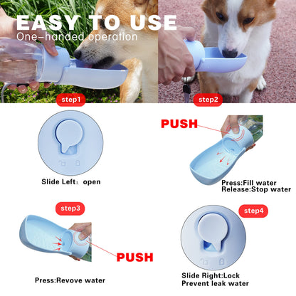 AVELORA Foldable Dog Water Bottle,Portable Water Dispenser,Outdoor Pet Water Bottle for Dog,Cat,Puppy,Walking,Hiking,Travel.Dishwasher Safe,Puppy Accessories,10oz