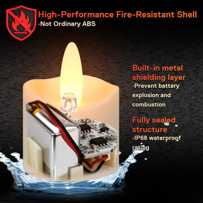 HL Rechargeable Waterproof LED Tea Lights with Remote & Timer, 100H Flameless Votive Candles for Indoor/Outdoor, Flickering Décor for Weddings, Parties, Halloween & Christmas.