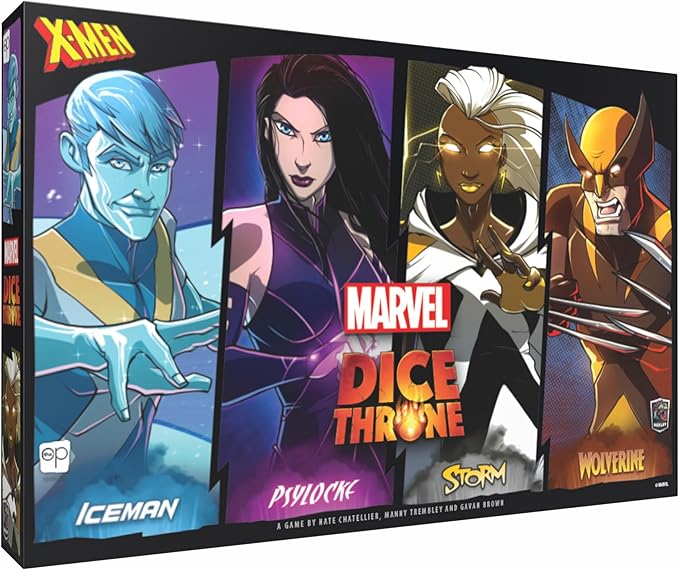 Marvel X-Men Dice Throne Box 1 4 Hero Box Featuring Wolverine Iceman Psylocke &amp Storm Competitive Dice Board Game Stand-Alone &amp Cross Compatible with All Dice Throne Heroes Officially Li
