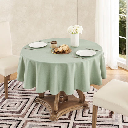 Veblandy Tablecloth Linen Textured Waterproof & Stain Resistant Table Cloth Wrinkle Free Decorative Fabric Farmhouse Table Cover for Dining/Party/Buffet/Wedding, 60 x 60 Inch, Sage Green