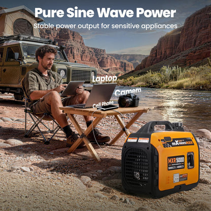maXpeedingrods 5000 Watt Portable Inverter Generator, Gas and Power Generator, RV-Ready, Quiet and Lightweight for RV Camping