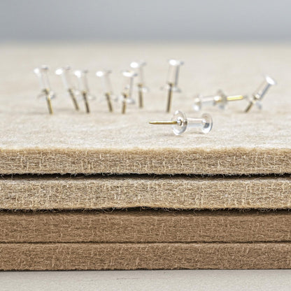 Bulletin Board, 24 x 18 inches Decorative Felt Pin Board, Cork Board Alternative for Wall, Foldable Photo Board with 20 Pushpins - Desert Brown