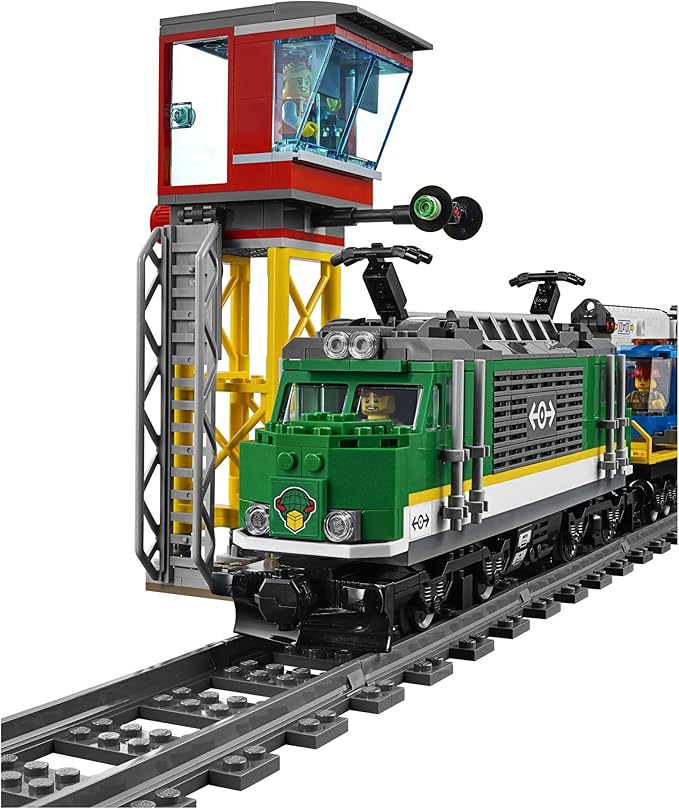LEGO City Cargo Train 60198 Exclusive Remote Control Train Building Set with Tracks for Kids Top Present for Boys and Girls (1226 Pieces)