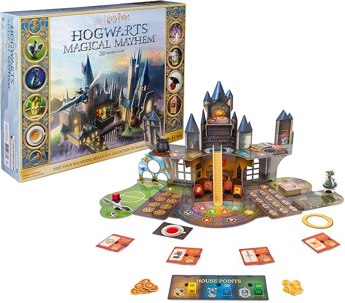 Wizarding World Hogwarts Magical Mayhem 3D Board Game | Harry Potter Game for Families Adults &amp Kids Ages 8 and up