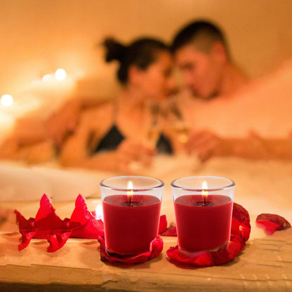 Set of 12 Red Votive Candles for Christmas Valentine's, Unscented Bulk Candles for Home Weddings Party Festival Decorative and DIY