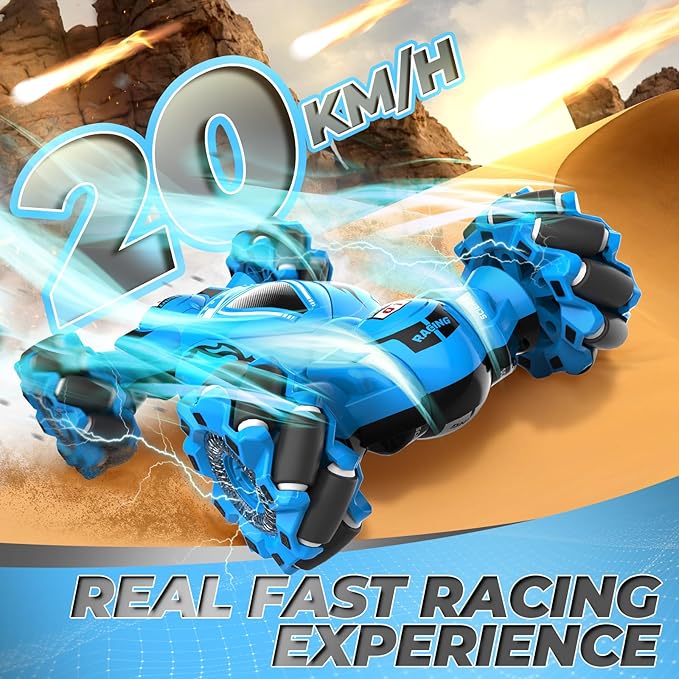 Dysaim Gesture RC Car Gesture Sensing RC Stunt Car Toys for Kids 6-12 yr 2.4GHz 4WD Hand Remote Control with Lights Music Off-Road 360° Rotation Drift for Birthday Toy Gifts