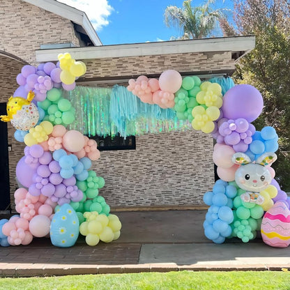 110pcs Balloons Arch Kit 12 Inch Metallic Chrome Gold Balloon Garland for Wedding Birthday Anniversary Graduation Baby Shower Party Decorations (Pastel Rainbow, 12 inch)