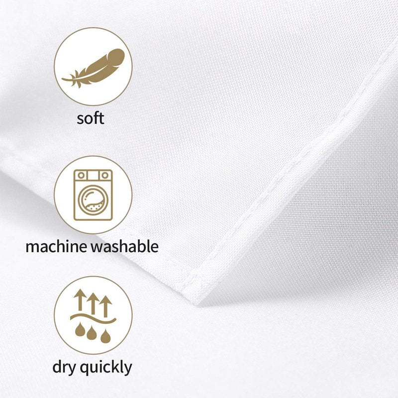 Ascoza 2pack 90x90 Inch White Square in Polyester Fabric Tablecloth for Wedding,Banquet,Restaurant and Parties