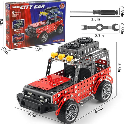 288PCS Metal Model Car Kits Erector Set Building Set for Kids Aged 8 and Up 4x4 and Off-Road Vehicle Model Car Kits Toy Playset Birthday Gift for Boys 8-12 13 14+ Years Old SUV Truck for Adults