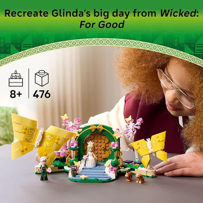 LEGO Wicked Glinda's Wedding Day Building Toy - Pretend Playset with 2 Minidolls 2 Animal Toy Figures &amp 2 Poseable Butterflies - Building Blocks for Kids Ages 8+ - Gift for Girls &amp Boys - 7
