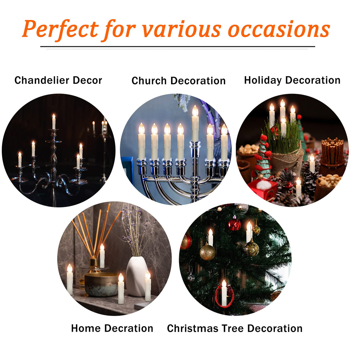 Gedengni Flameless LED Taper Candles with Clips, 4” Battery Operated Window Candles with Remote Timer Mini LED Chandelier Candlesticks for Home Decor Wedding Church Party & Tree Lighting,6 Pack,Beige