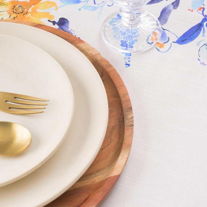 Maison d' Hermine Table Cloth Round Table 100% Cotton 63 Round Inches Tablecloth Reusable Decorative for Dining Kitchen Room Farmhouse Home Gifts for Mothers Day Spring Summer - Girassol