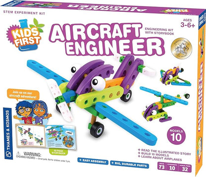Thames &amp Kosmos Kids First Aircraft Engineer | STEM | 32 Page Full-Color Illustrated Storybook | Ages 3+ | Preschoolers &amp Kindergartners | Develop Fine Motor Skills | Parents' Choice Gold Awar