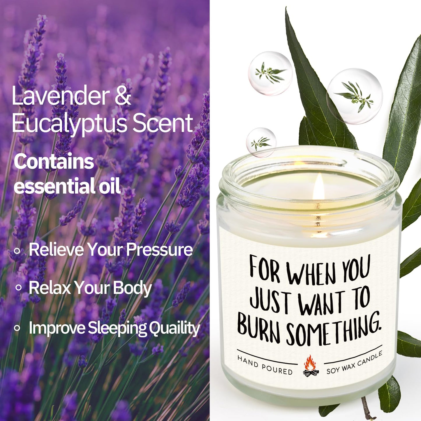 Shqiueos Gag Gifts for Women Candle Lavender Scented, Funny Anniversary & Birthday Gift for Her, Girlfriend, Wife, Best Friend Present, Christmas Valentines Day Mothers Day Office Gifts for Coworkers