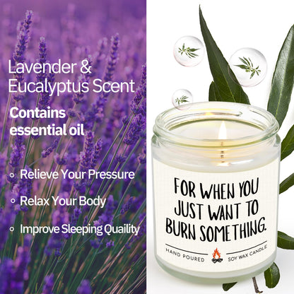 Shqiueos Gag Gifts for Women Candle Lavender Scented, Funny Anniversary & Birthday Gift for Her, Girlfriend, Wife, Best Friend Present, Christmas Valentines Day Mothers Day Office Gifts for Coworkers