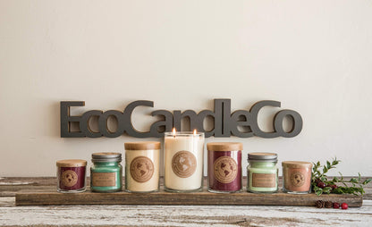 ECO CANDLE CO. Recycled Candle, Fig & Oak, 26 oz. - Scents of Figs, Cranberries, Leather, & Musk - 100% Soy Wax, No Lead, Kraft Paper Label & Lid, Hand Poured, Made from Midwest Grown Soybeans