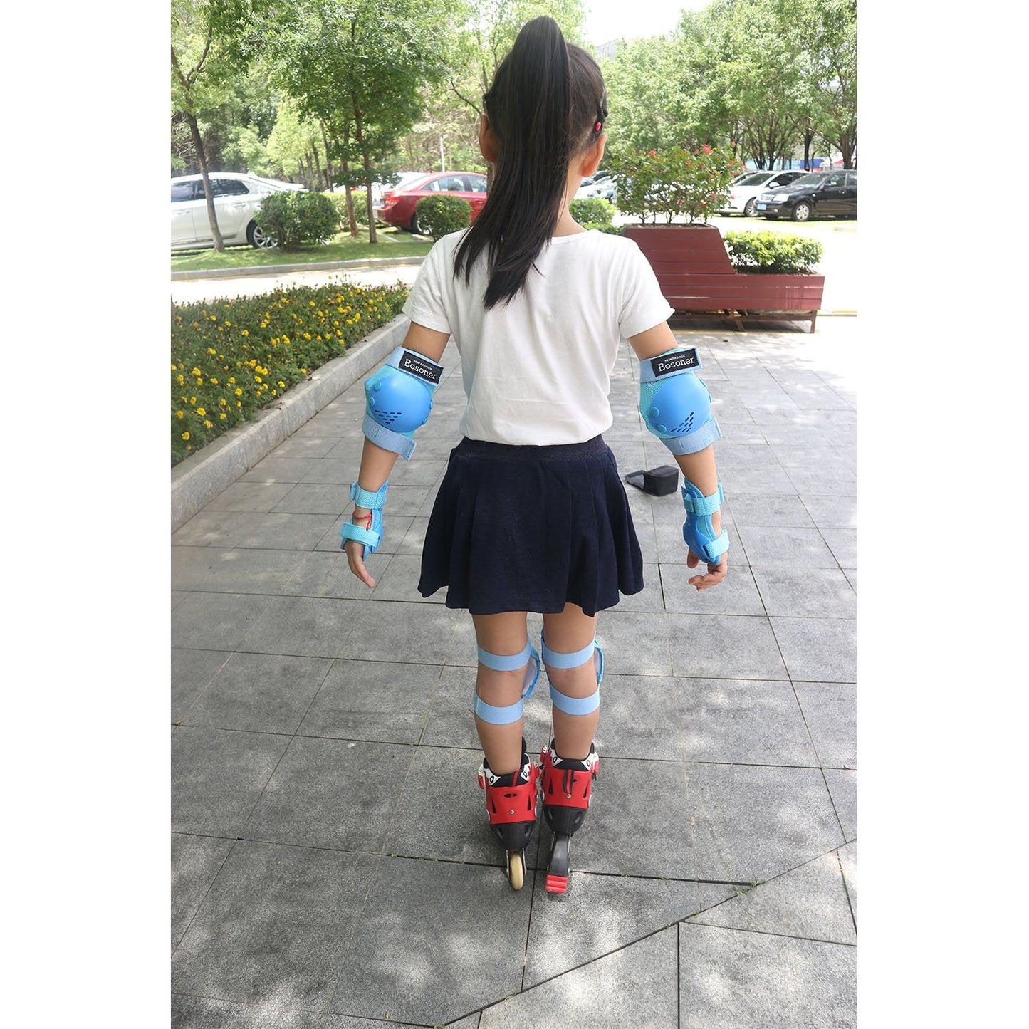 BOSONER Kids/Youth Knee Pads Elbow Pads Wrist Guards Set for 3-15 Years, Child Protective Gear Set for Multi-Sports Outdoor, Roller Skates, Cycling, BMX Bike, Skateboard, Inline Skating, Scooter