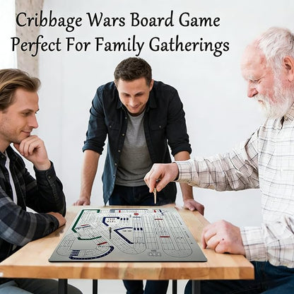 Cribbage Wars Board Game - 2026 Large Wooden Cribbage Set with Traps Classic Board Game for Family Night &amp Bar Gatherings (35 x 35cm) (Acrylic)